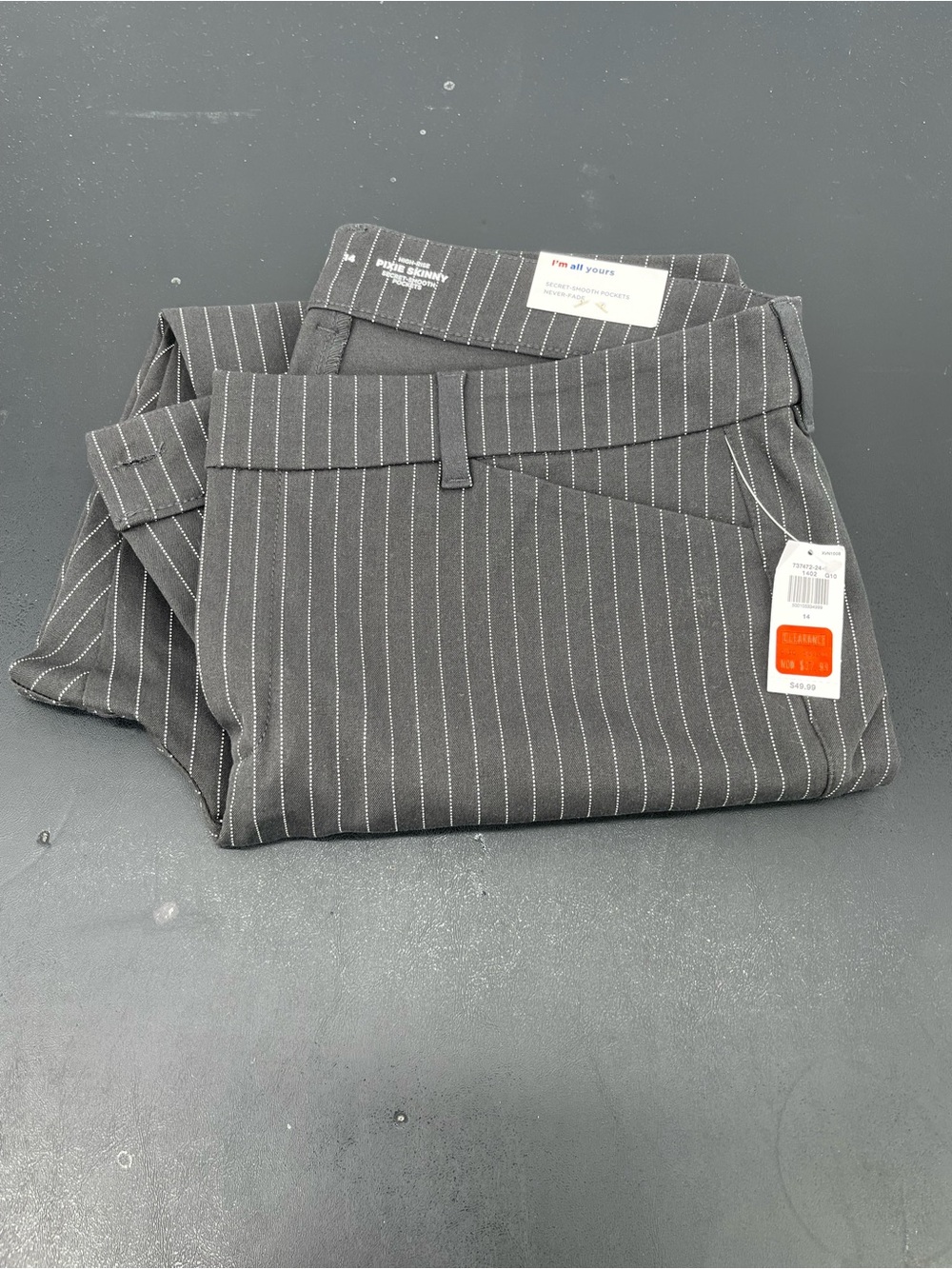 Old Navy Gray Pinstripe Skinny Pants